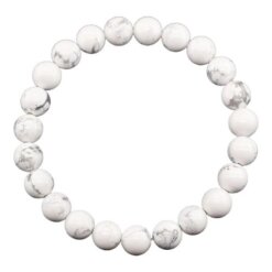 PULSERA MINERAL HOWLITE BLANCA 6MM REF  3