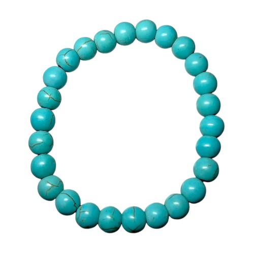 PULSERA MINERAL HOWLITE TURQUESA 8MM REF 3