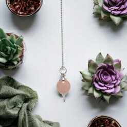 Péndulo Bola Mineral - Cuarzo Rosa REF 250
