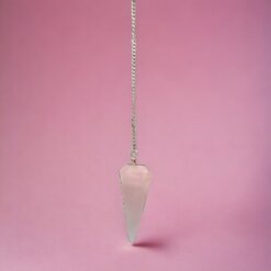 Péndulo Facetado Mineral - Cuarzo Rosa REF 200