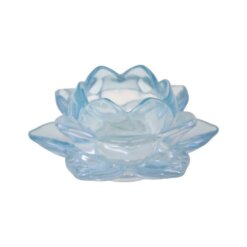 Portavela cristal loto celeste