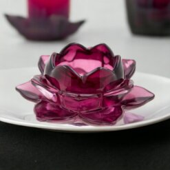 Portavela cristal loto púrpura