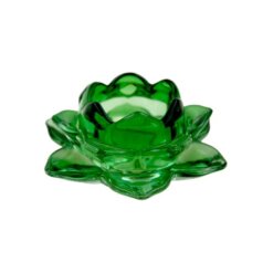 Portavela cristal loto verde
