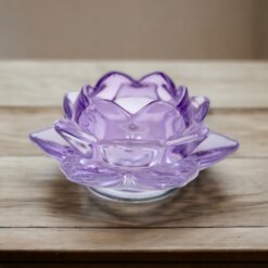 Portavela cristal loto violeta
