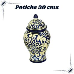 Potiche 30cms  Mod  01 Blanco/Azul