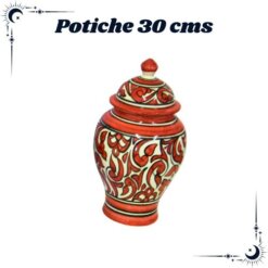 Potiche 30cms  Mod  04 Naranja/Blanco