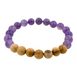 Pulsera Mineral Amatista con Palo Santo REF  7