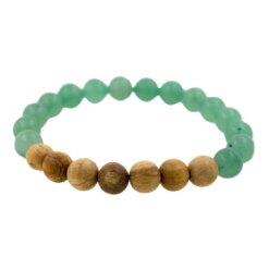 Pulsera Mineral Aventurina con Palo Santo REF  7