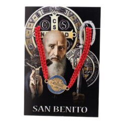 Pulsera Roja Tejida San Benito Azul REF 3
