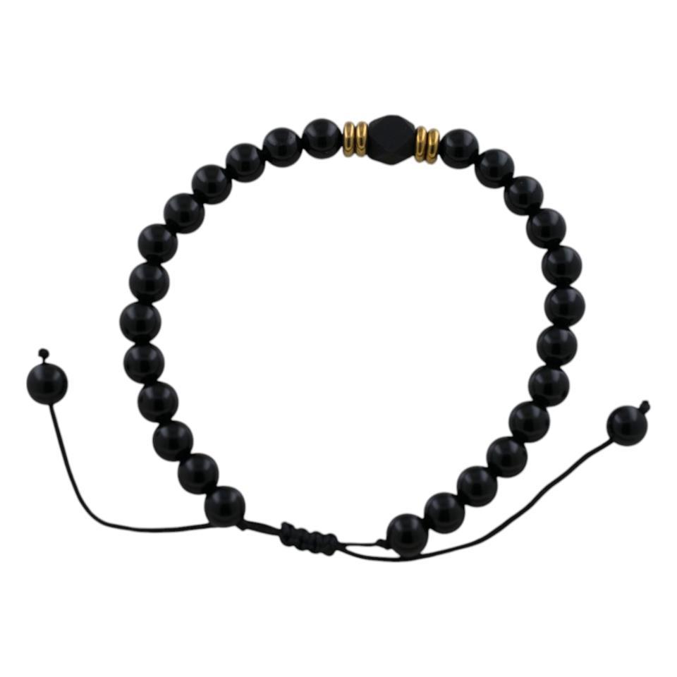 Pulsera ajustable Obsidiana con Azabache REF 6