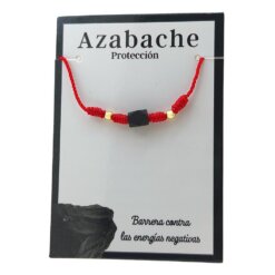 Pulsera mineral hilo rojo 4 nudos AZABACHE REF  3