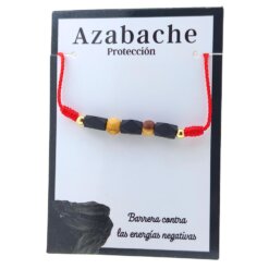 Pulsera mineral hilo rojo AZABACHE PALO SANTO 6
