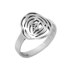 SET 12 ANILLOS DE ACERO - FLOR ROSA