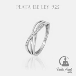 Anillo Plata ENTRELAZADO CIRCONITAS REF  590