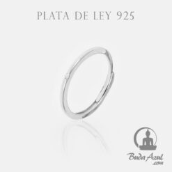 Anillo Plata FINO PUNTO DE CIRCONITA REF  390