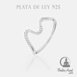 Anillo Plata ONDA CIRCONITAS REF 390