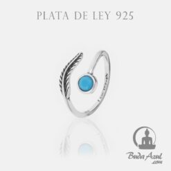 Anillo Plata PLUMA PIEDRA TURQUESA REF  490