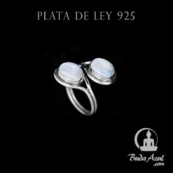 Anillo Plata Piedra Luna Liso Relieve REF890