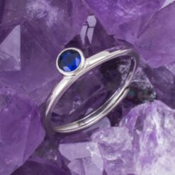 Anillo Plata de Ley 925 PIEDRA AZUL REF  390