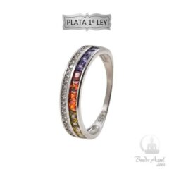 Anillo Plata de ley 925 Doble Circonitas REF 690