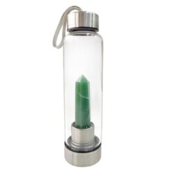 Botella metal cristal con punta AVENTURINA VERDE