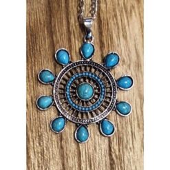 COLGANTE METAL CON CADENA MOD  FLOR