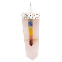 Colgante Flat Punta Chakras CUARZO ROSA