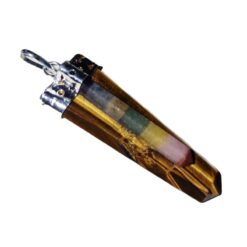 Colgante Flat Punta Chakras OJO DE TIGRE