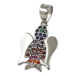 Colgante Plata 925 Ángel circonitas colores REF590