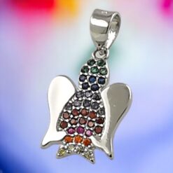 Colgante Plata 925 Ángel circonitas colores REF590