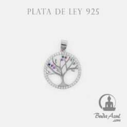 Colgante Plata ARBOL VIDA CIRCONITAS COLOR REF 690