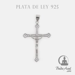 Colgante Plata CRUZ CON CRISTO CIRCONITAS REF  690