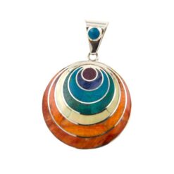 Colgante Plata Circulos piedras colores REF 3000