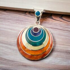 Colgante Plata Circulos piedras colores REF 3000