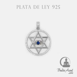 Colgante Plata ESTRELLA DAVID OJO P  AZUL REF  890