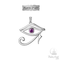 Colgante Plata Ley 925 Ojo Horus Circon LilaREF790
