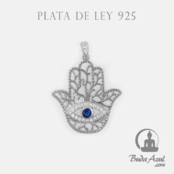 Colgante Plata MANO FATIMA OJO PIEDRA AZUL REF 890