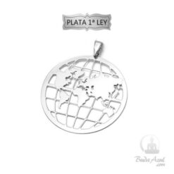 Colgante Plata de Ley 925 Mundo 33mm REF 690
