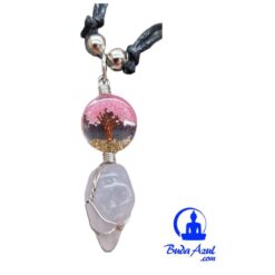 Collar árbol piedra mineral CUARZO ROSA REF 4