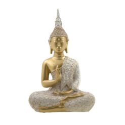Figura Buda Pico 15cm - Blanco y Dorado H500-3