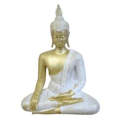 Figura Buda Pico 25cm - Blanco y Dorado H500-1-1
