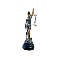 Figura Diosa de la Justicia 30cm Bronce-azul W267