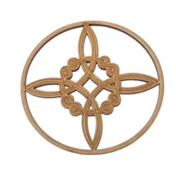 MADERA CON CORTE LASER 10 CM DISEÑO NUDO DE BRUJAS