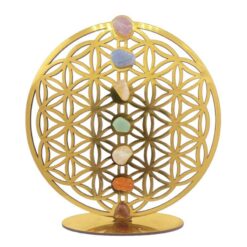 MADERA CORTE LASER 20CM DSÑO  CHAKRAS MINERAL BASE