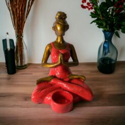 PORTAVELAS YOGA 18 CM REF  590 - 36 - ROJO