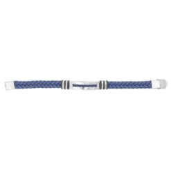 PULSERA ACERO POLIPIEL MOD  1 COLOR AZUL