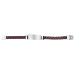 PULSERA ACERO POLIPIEL MOD  3 COLOR MARRON