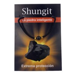 PULSERA DE CUENTAS CON MINERAL SHUNGIT- NEGRA