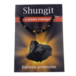 PULSERA MACRAME CON MINERAL SHUNGIT NEGRO MOD  3