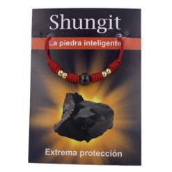 PULSERA NUDOS CON UNA BOLA SHUNGIT ROJA MOD  2